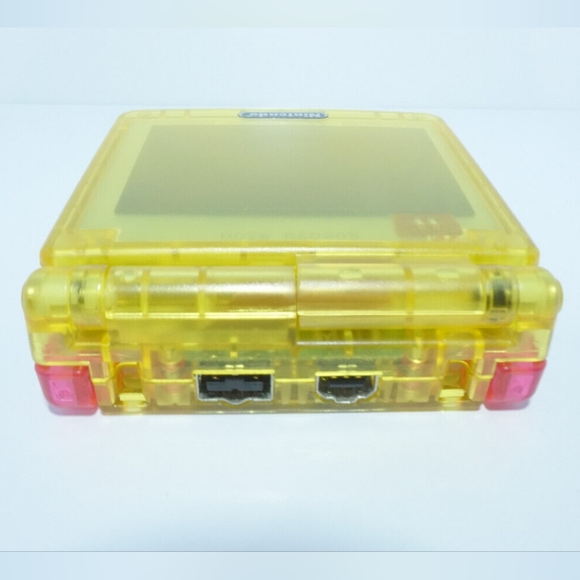 Clear Yellow with Glowing Buttons Nintendo Game Boy Advance SP AGS-101 GBA SP - Picture 9 of 10